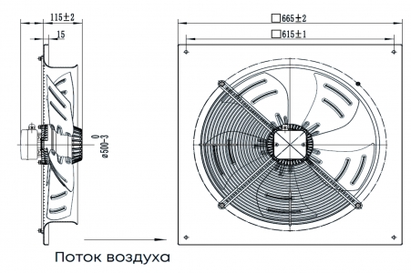 Осевой вентилятор низкого давления ZernAir SUNAXIS 500