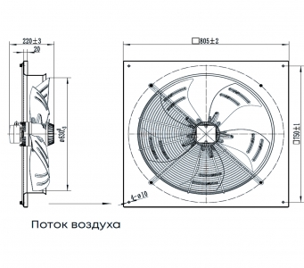 Осевой вентилятор низкого давления ZernAir SUNAXIS 630