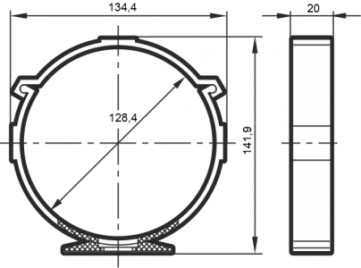 Держатель круглых воздуховодов ERA 12,5ДКП d125 пластиковый