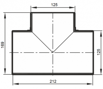 Тройник Т-образный ERA 12,5ТП d125 мм пластиковый