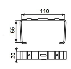 Держатель плоских воздуховодов ERA 511ДКП 110х55 мм пластиковый