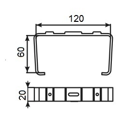 Держатель плоских воздуховодов ERA 612ДКП 120х60 мм пластиковый