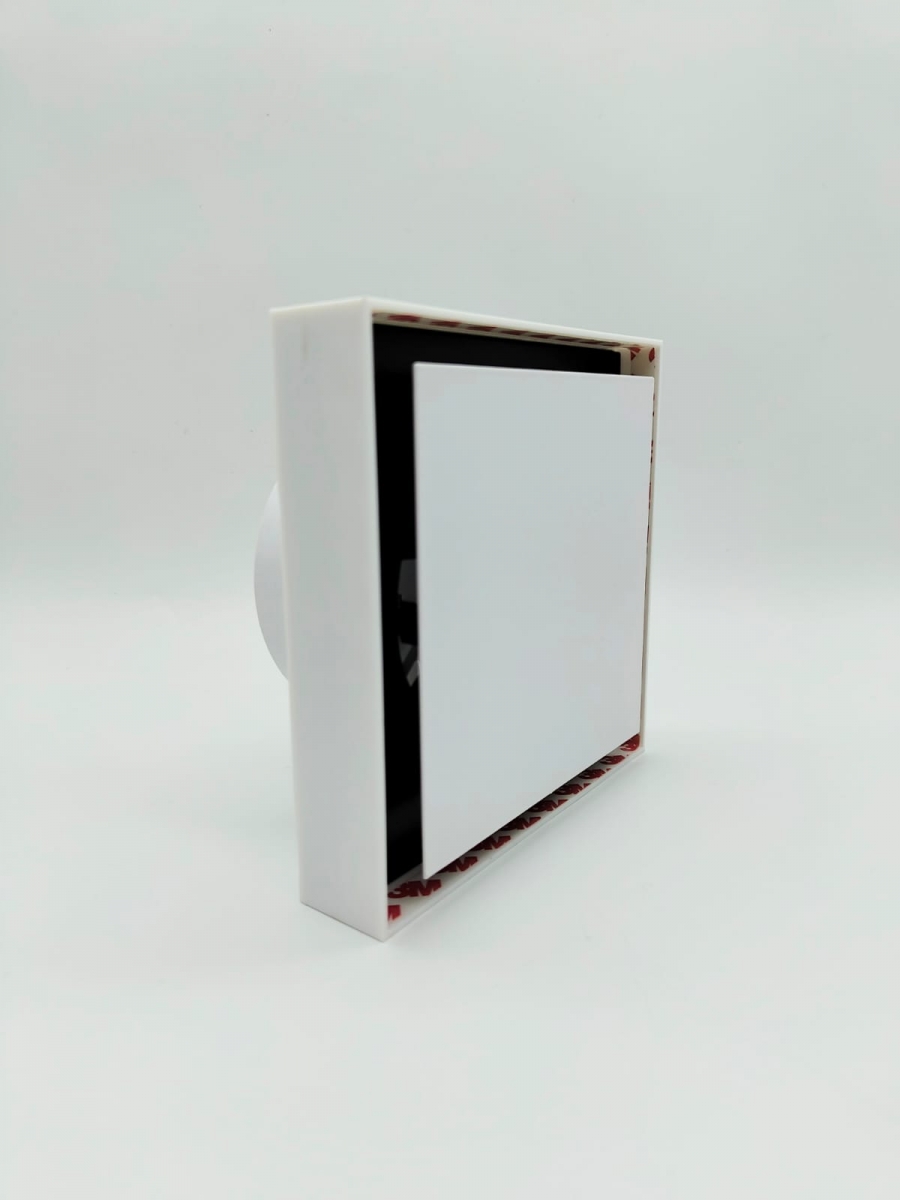 Теневой магнитный диффузор с вентилятором квадрат для натяжных потолков 150x150/100 мм