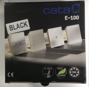Вентилятор накладной Cata E 100 G Bk Черный, с обратным клапаном