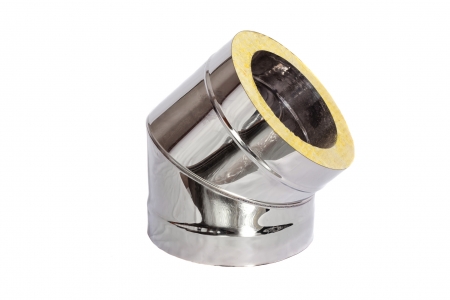 Сэндвич отвод 45° 100/180 (нерж 0,5 / нерж 0,5)