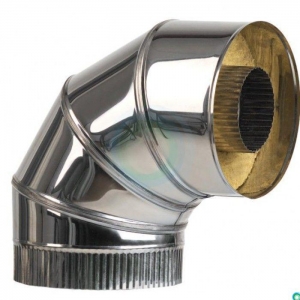 Сэндвич отвод 90° 135/215 (нерж 0,5 / нерж 0,5)