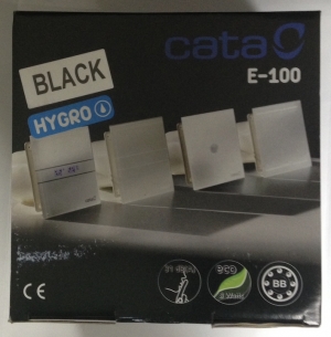 Накладной вентилятор Cata E 100 GTH Bk Black черный (Таймер, датчик влажности, термометр, дисплей)