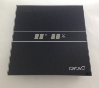 Накладной вентилятор Cata E 100 GTH Bk Black черный (Таймер, датчик влажности, термометр, дисплей) + обратный клапан