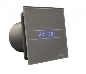 Накладной вентилятор Cata E 100 GSTH Silver (Таймер, датчик влажности, термометр, дисплей)