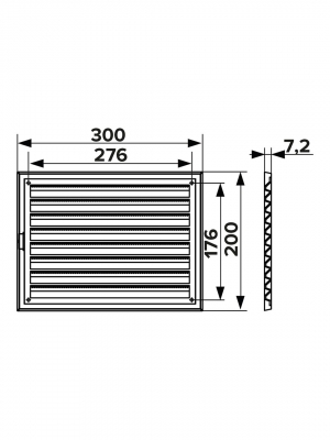 Решетка вентиляционная ERA 3020RZN 300х200х7.2мм