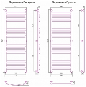 Полотенцесушитель водяной Сунержа Богема+ 1500x500