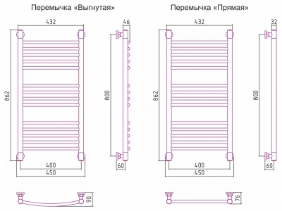 Полотенцесушитель водяной Сунержа Богема+ 800x400