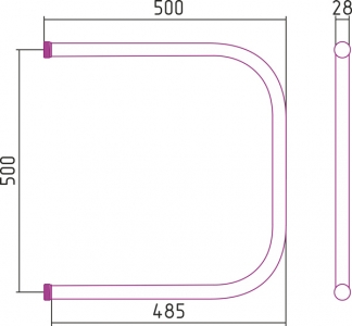 Полотенцесушитель водяной Стилье П-образный 500x500 резьба-cгон 1"