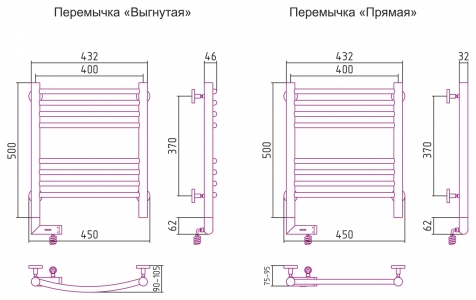 Полотенцесушитель электрический Сунержа Богема 2.0 500x400