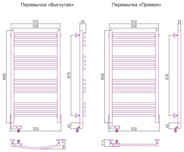 Полотенцесушитель электрический Сунержа Богема 2.0 1000x500