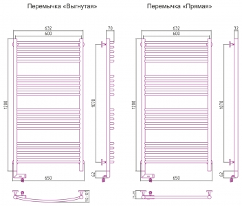 Полотенцесушитель электрический Сунержа Богема 2.0 1200x600