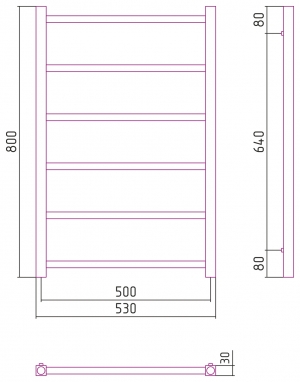 Полотенцесушитель комбинированный Сунержа Модус-ПРОФИ 800x500. 00-5109-0850