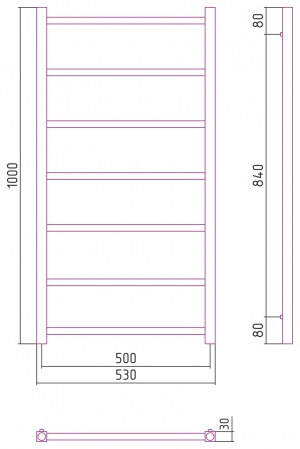 Полотенцесушитель комбинированный Сунержа Модус-ПРОФИ 1000x500. 00-5109-1050