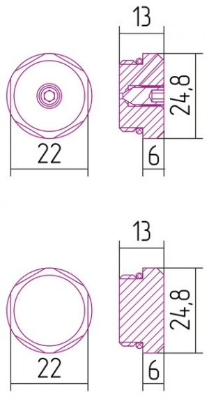 Спускной клапан / Заглушка (d 25 мм / G 1/2" НР / 2 шт.)