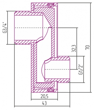 Эксцентрик TUBE нар. р. G 1/2" / нар. р. G 3/4" смещение 32 мм / 2 шт