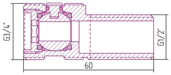 Эксцентрик запорный нар. р. G 1/2" / нар. р. G 3/4"