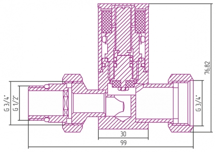 Вентиль прямой (цилиндр) G 1/2" НР x G 3/4" НГ