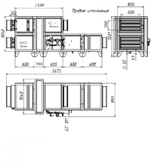 Приточно-вытяжная установка Breezart 3700 Aqua RR F
