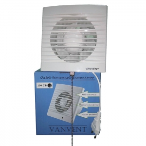 Вентилятор накладной Ванвент ВВ 100 СВ (с обратным клапаном, шнур вкл/выкл)