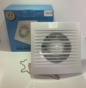 Вентилятор накладной Ванвент ВВ 100 СВ (с обратным клапаном, шнур вкл/выкл)