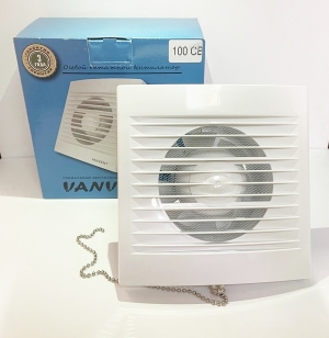 Вентилятор накладной Ванвент ВВ 120 СВ (с обратным клапаном, шнур вкл/выкл)