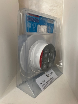 Тонкий бесшумный вытяжной вентилятор для ванной Mmotors ММР 100 матовое стекло круг белый