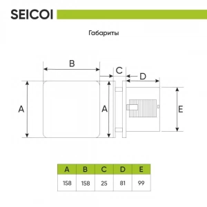 Накладной вентилятор Seicoi SKGP04-01 Glass