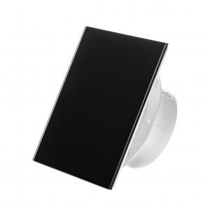 Вытяжной тонкий вентилятор SlimVent МV 100, стекло квадрат черный глянец