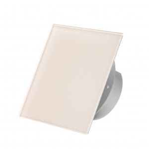 Вытяжной тонкий вентилятор SlimVent МV 100, стекло квадрат бежевый глянец