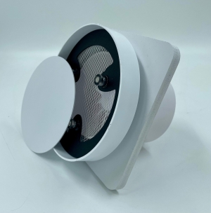 Теневой диффузор для натяжного потолка FoZa d150мм с вентилятором на шарикоподшипнике d100мм с выходом на трубу 60х120мм